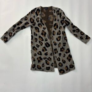 Chic Leopard Print Open Cardigan